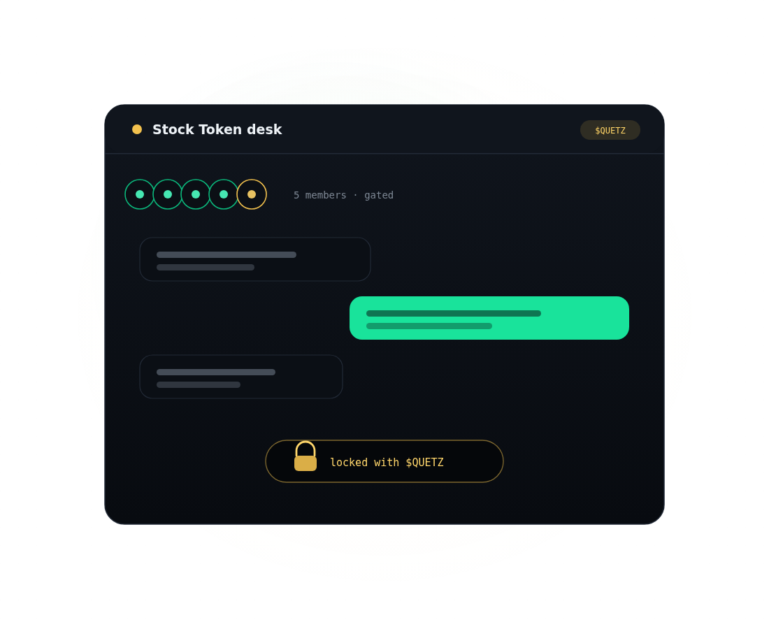 A token-gated Quetz room